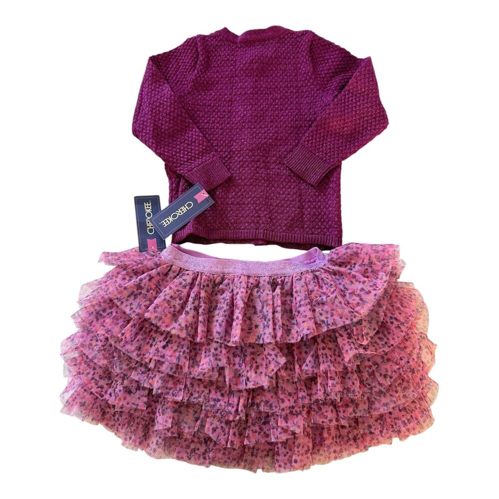 Tutu Skirt & Cardigan Sweater 18 Months Toddler Baby Girls Tulle Ballerina Poufy - Picture 2 of 8